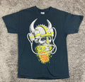 Off With Their Heads Band T-Shirt Black Punk Rock Skull Beer Helmet DWitt Art M