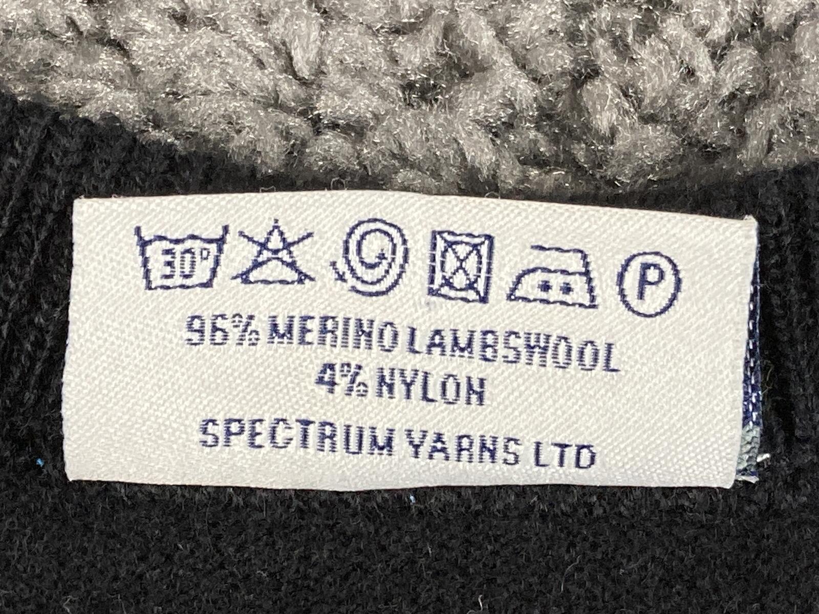 Glenbrae Spiral Merino Lambswool Sweater Mens Black Made in UK Golf Knit Sz M