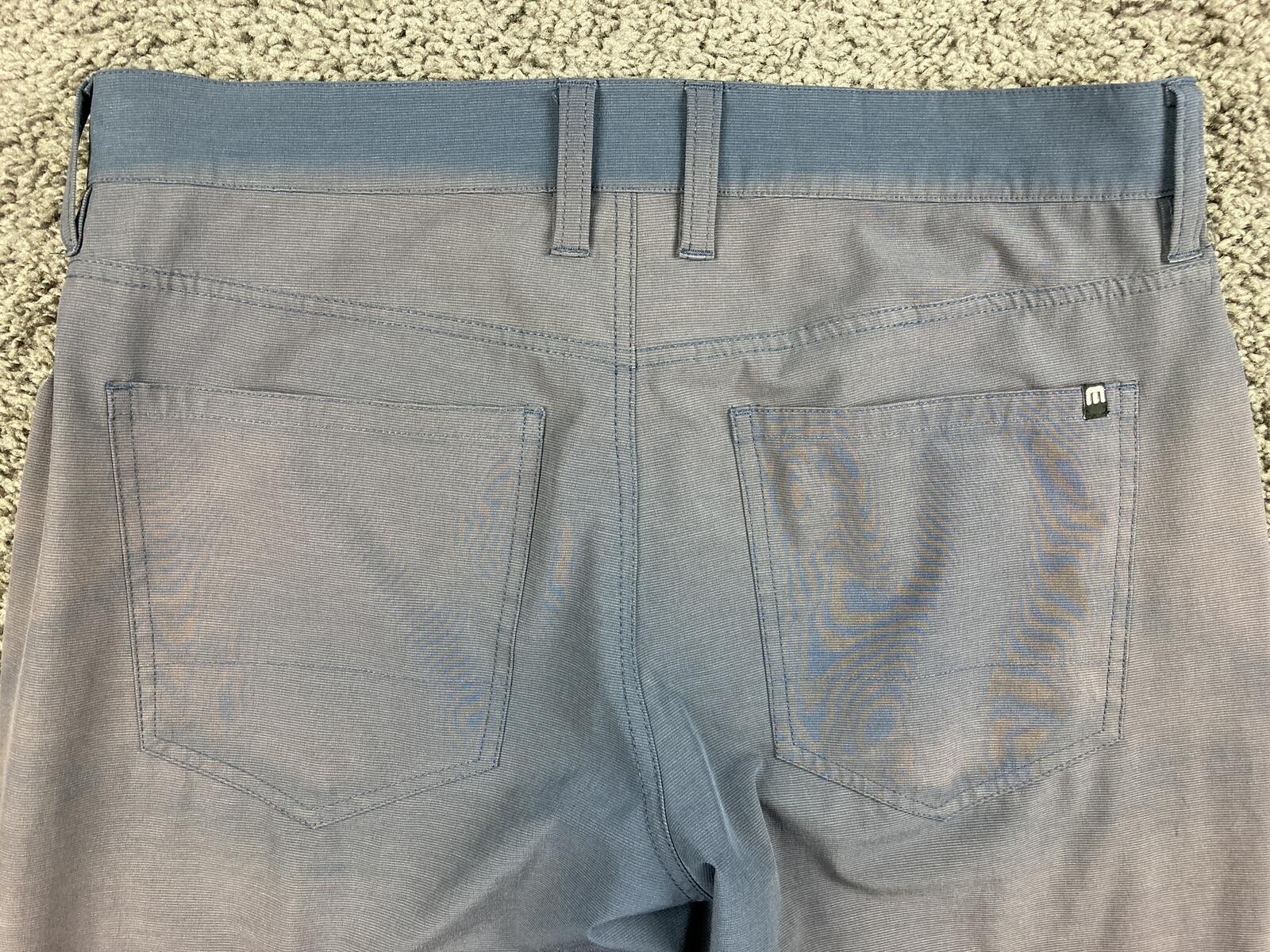 Travis Travis Mathew Open To Close Golf Pants Blue Performance Stretch Chino 32