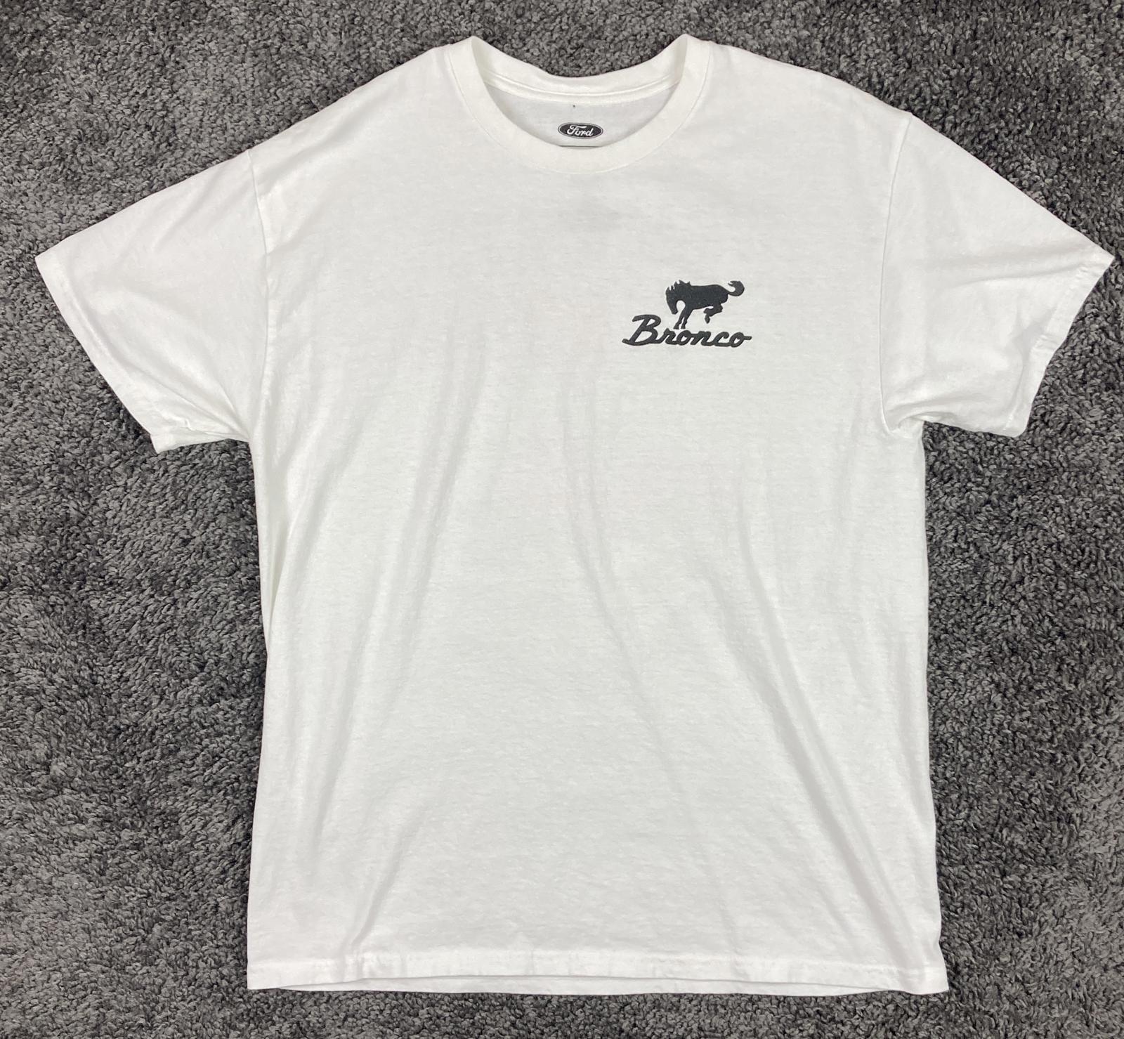 Ford Bronco Retro Ad Graphic T-Shirt Mens Large White