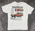 Ford Bronco Retro Ad Graphic T-Shirt Mens Large White