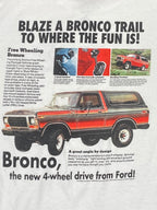 Ford Bronco Retro Ad Graphic T-Shirt Mens Large White