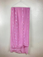 Women's Pink & White 3pc Embroidered Lined Indian Kurta, Pant & Dupatta Set Sz L