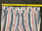 Bella Dahl Striped Linen Blend Drawstring Lounge Pants Womens Large