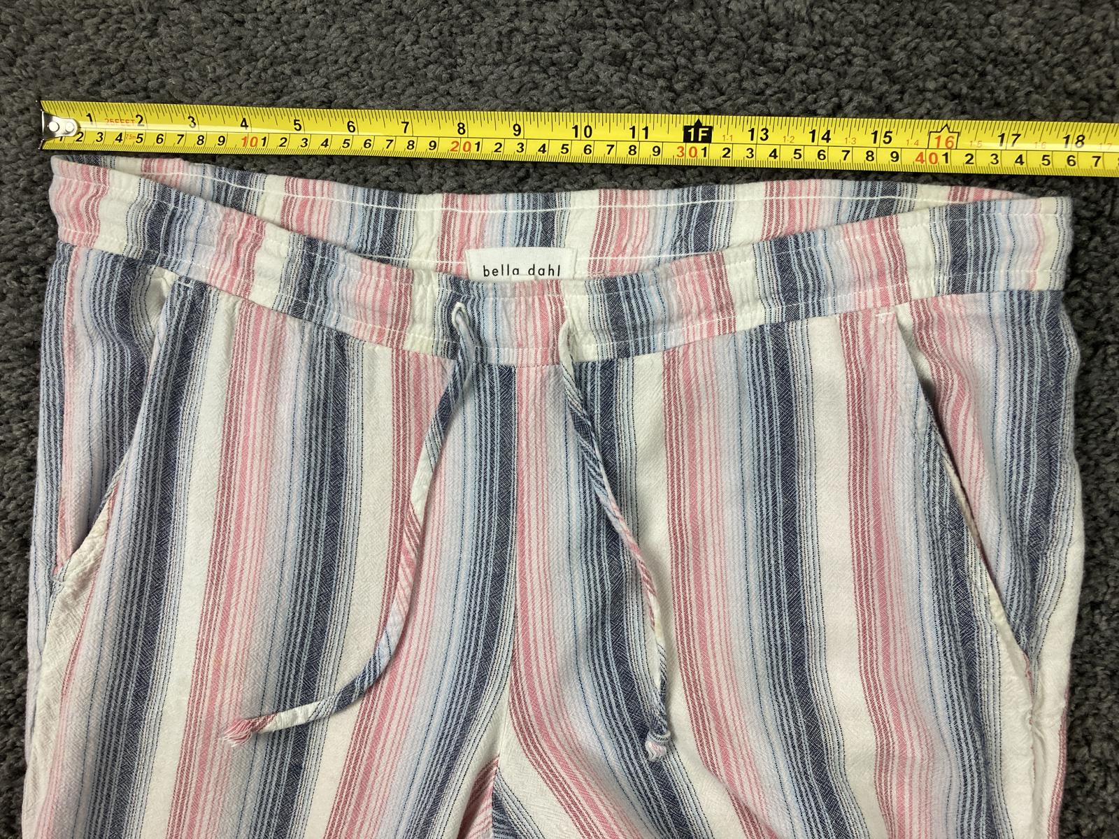 Bella Dahl Striped Linen Blend Drawstring Lounge Pants Womens Large
