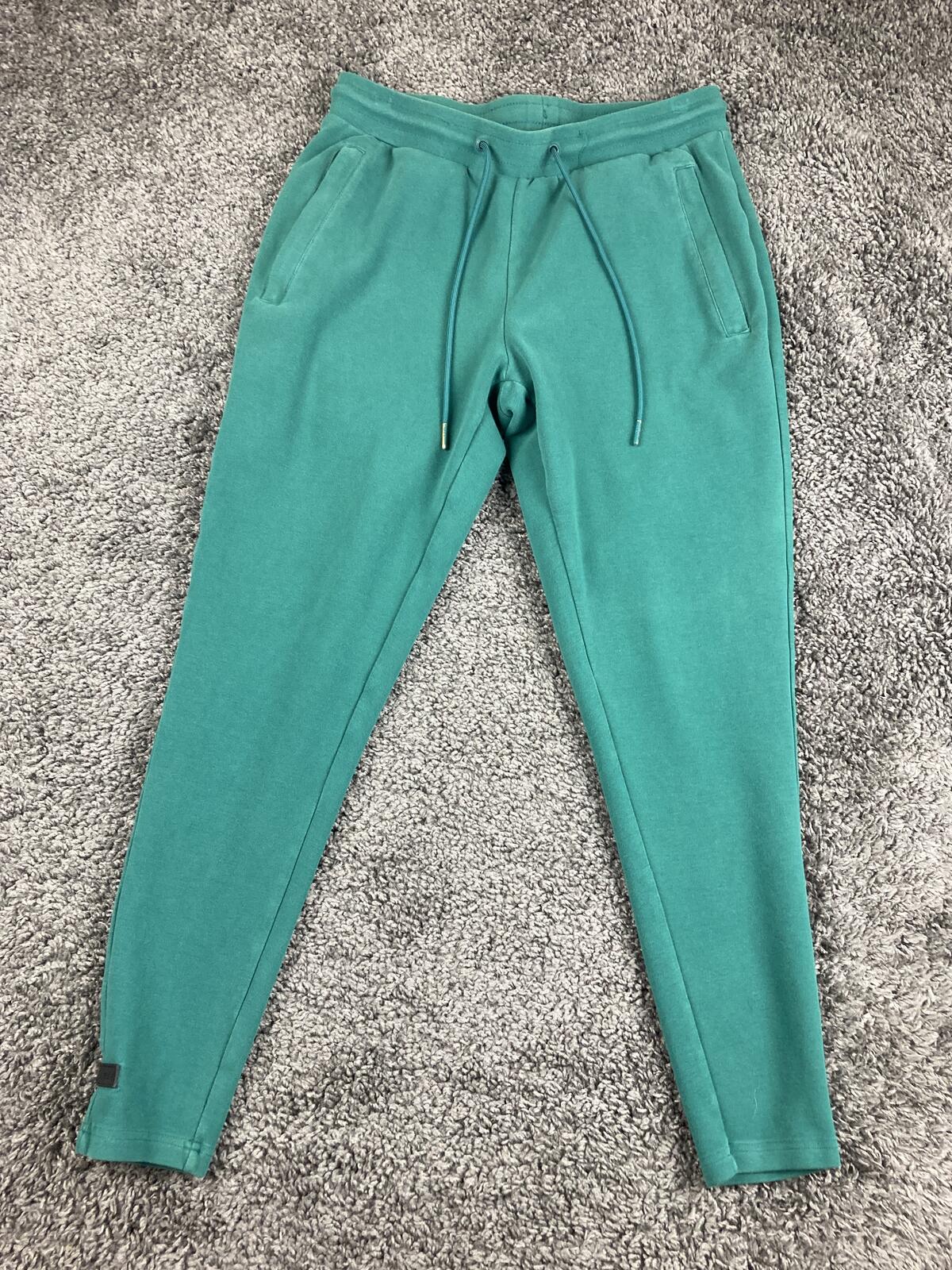 Alphalete Jogger Pants Mens Teal Green Zip Pockets Sz Medium