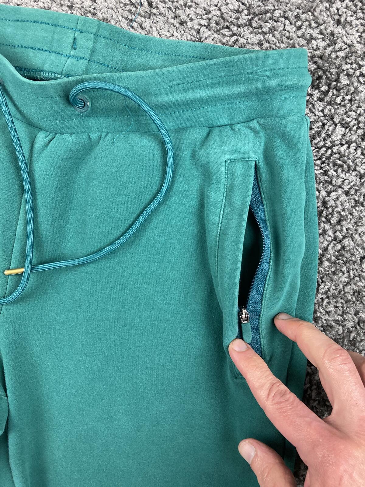 Alphalete Jogger Pants Mens Teal Green Zip Pockets Sz Medium