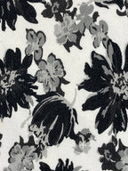 Topvalu Floral Skinny Pants Womens White Black Stretch 31x24