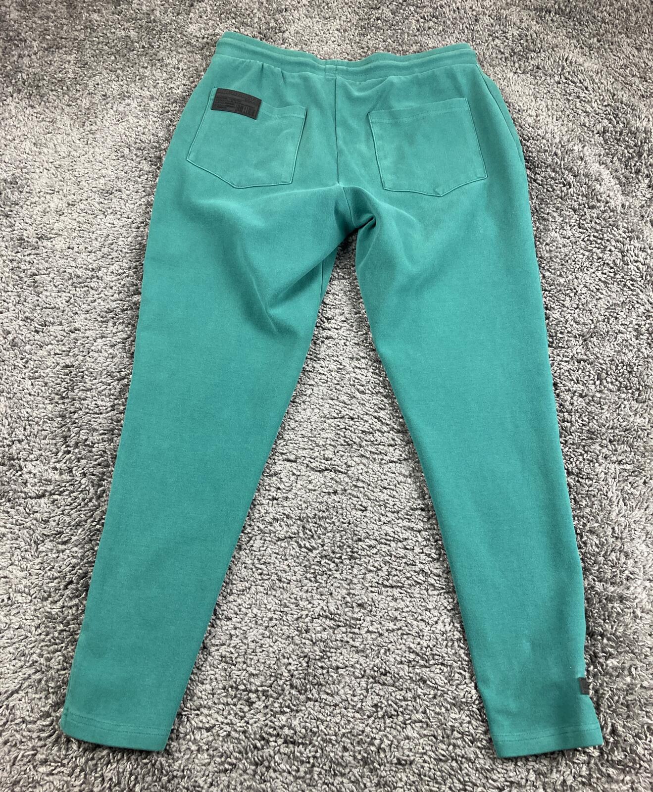 Alphalete Jogger Pants Mens Teal Green Zip Pockets Sz Medium