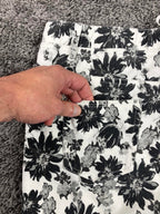 Topvalu Floral Skinny Pants Womens White Black Stretch 31x24