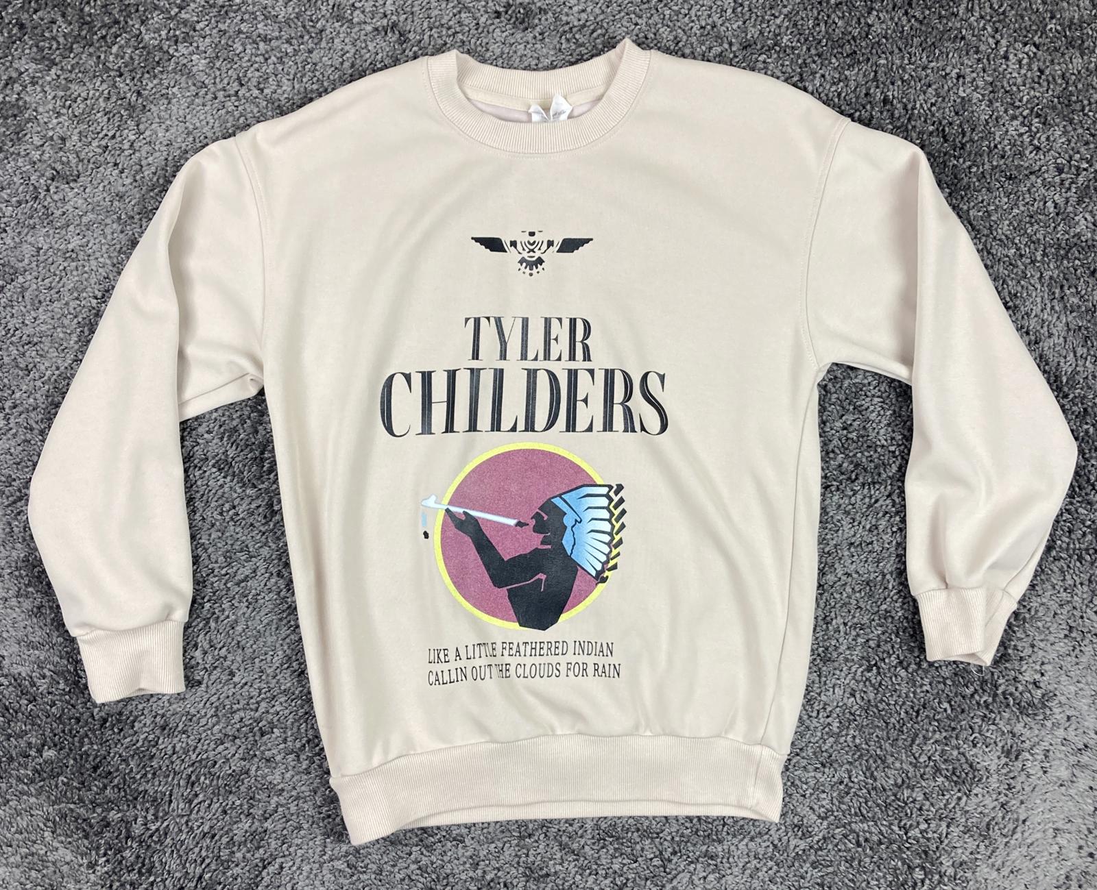 Tyler Childers Graphic Crewneck Sweatshirt Women's Size Medium Beige Pullover