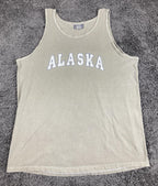 Vintage J America Alaska Tank Top Mens Beige Cotton Made in USA Sz XL