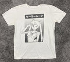 Sailor Moon Manga Comic Panel Graphic T Shirt Mens Large White Japanese Anime