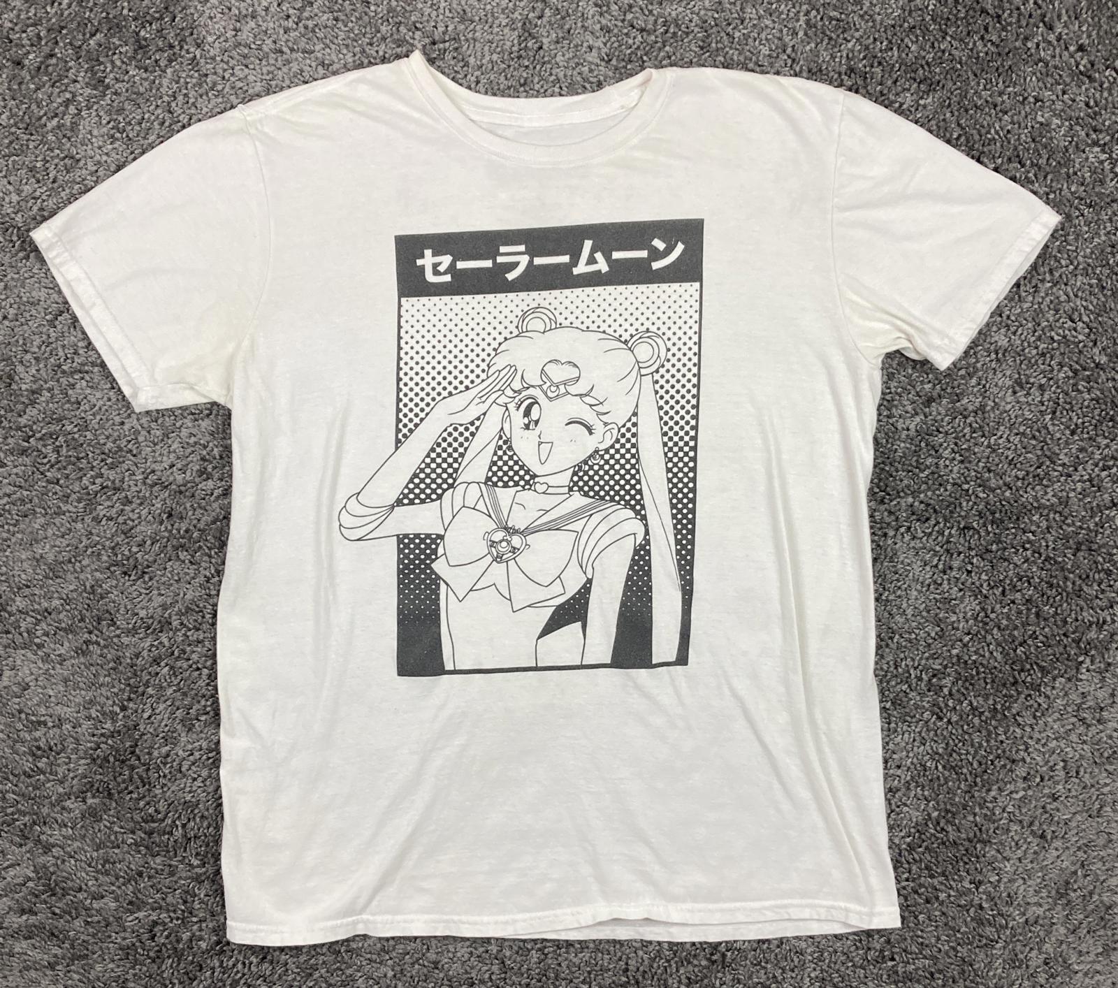 Sailor Moon Manga Comic Panel Graphic T Shirt Mens Large White Japanese Anime