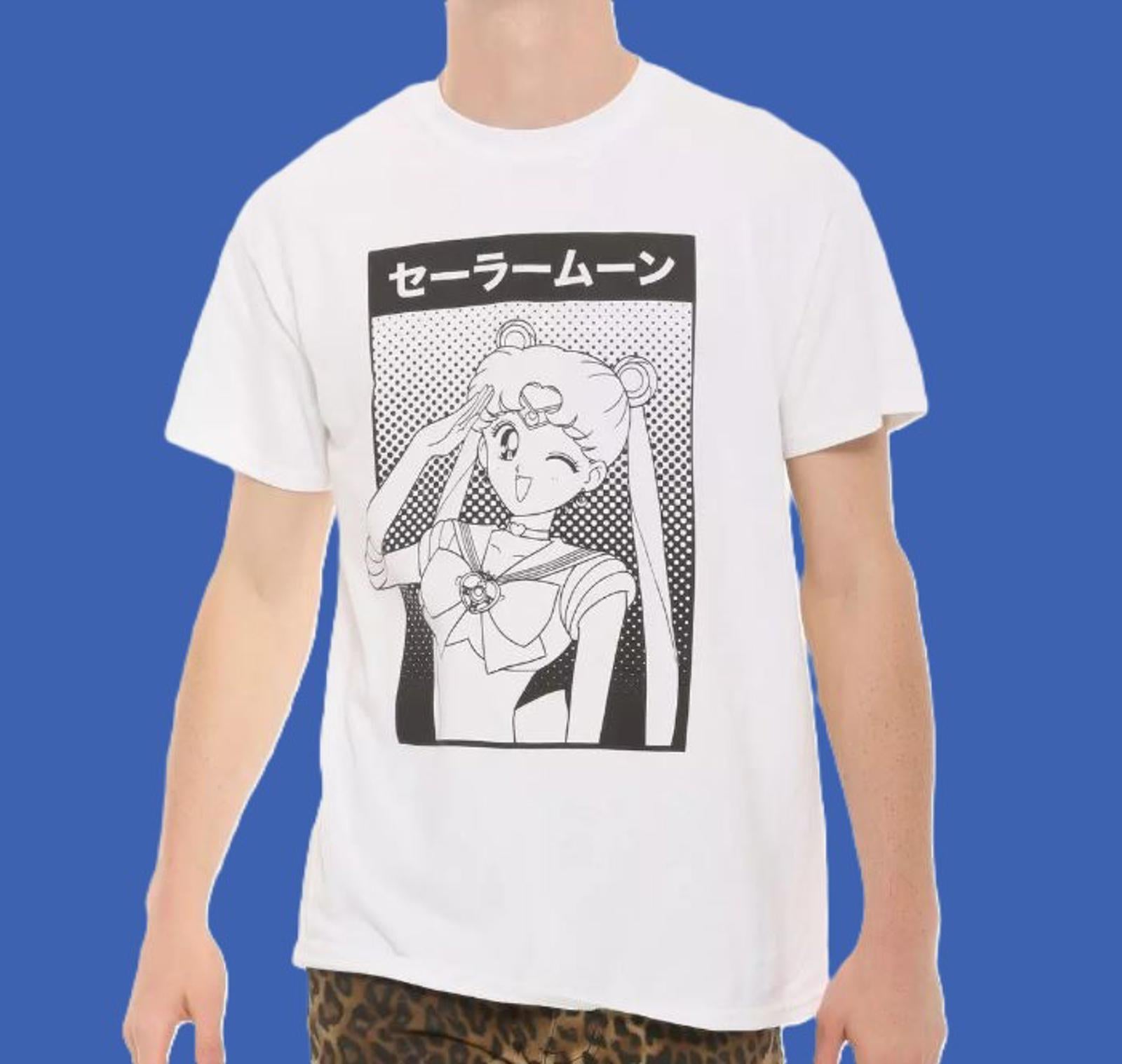 Sailor Moon Manga Comic Panel Graphic T Shirt Mens Large White Japanese Anime