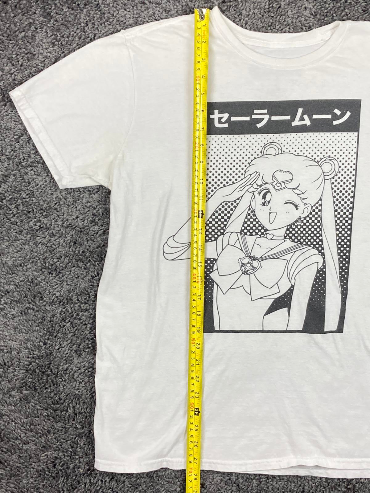Sailor Moon Manga Comic Panel Graphic T Shirt Mens Large White Japanese Anime