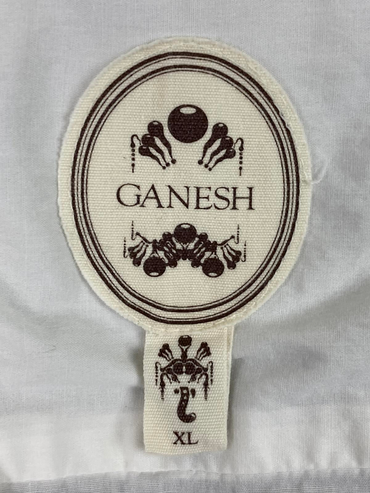 Ganesh Shirt Mens White Stretch Button Front Size XL