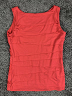 Vince Camuto Coral Tiered Ruffle Tank Top Blouse Sleeveless Career Party Sz S