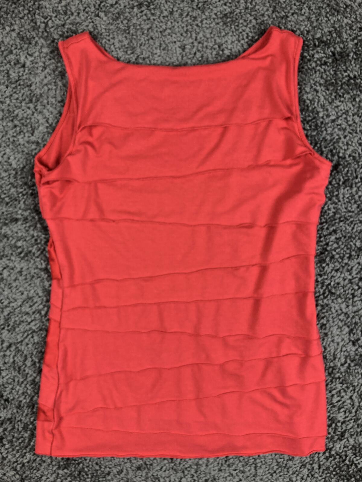 Vince Camuto Coral Tiered Ruffle Tank Top Blouse Sleeveless Career Party Sz S