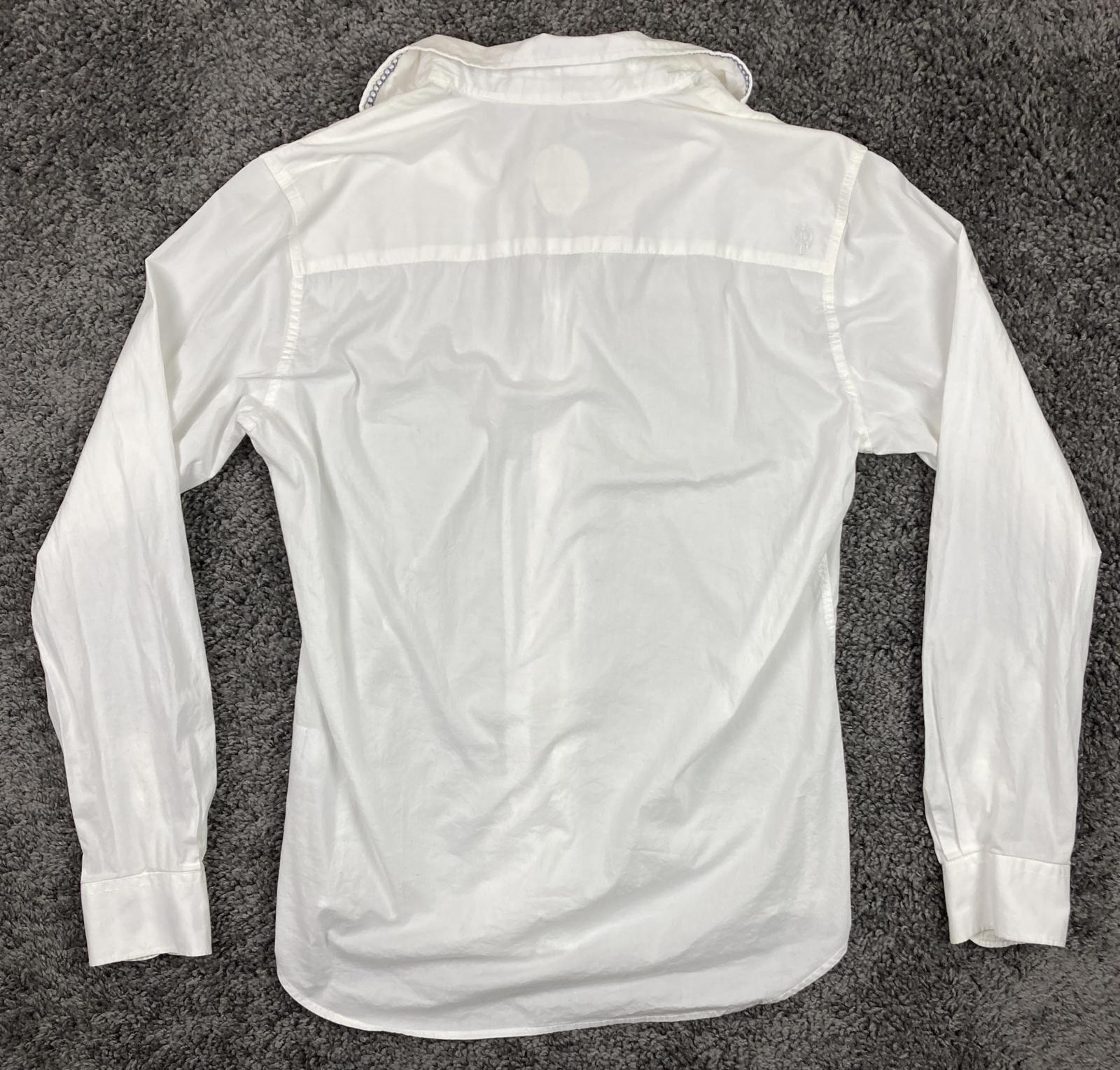 Ganesh Shirt Mens White Stretch Button Front Size XL
