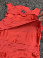 Vince Camuto Coral Tiered Ruffle Tank Top Blouse Sleeveless Career Party Sz S