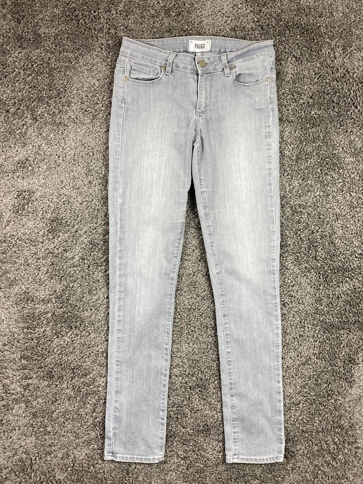 PAIGE Peg Skinny Jeans Women Size  27 Gray Stretch Denim