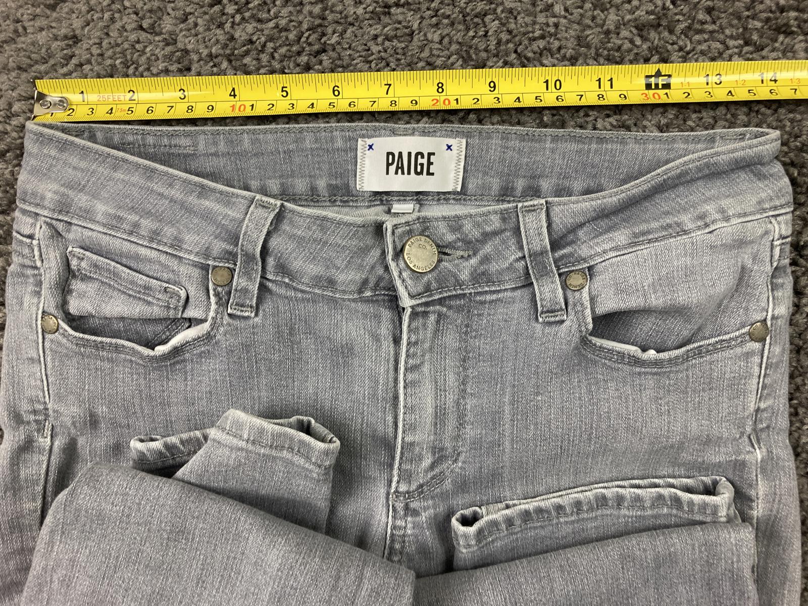 PAIGE Peg Skinny Jeans Women Size  27 Gray Stretch Denim