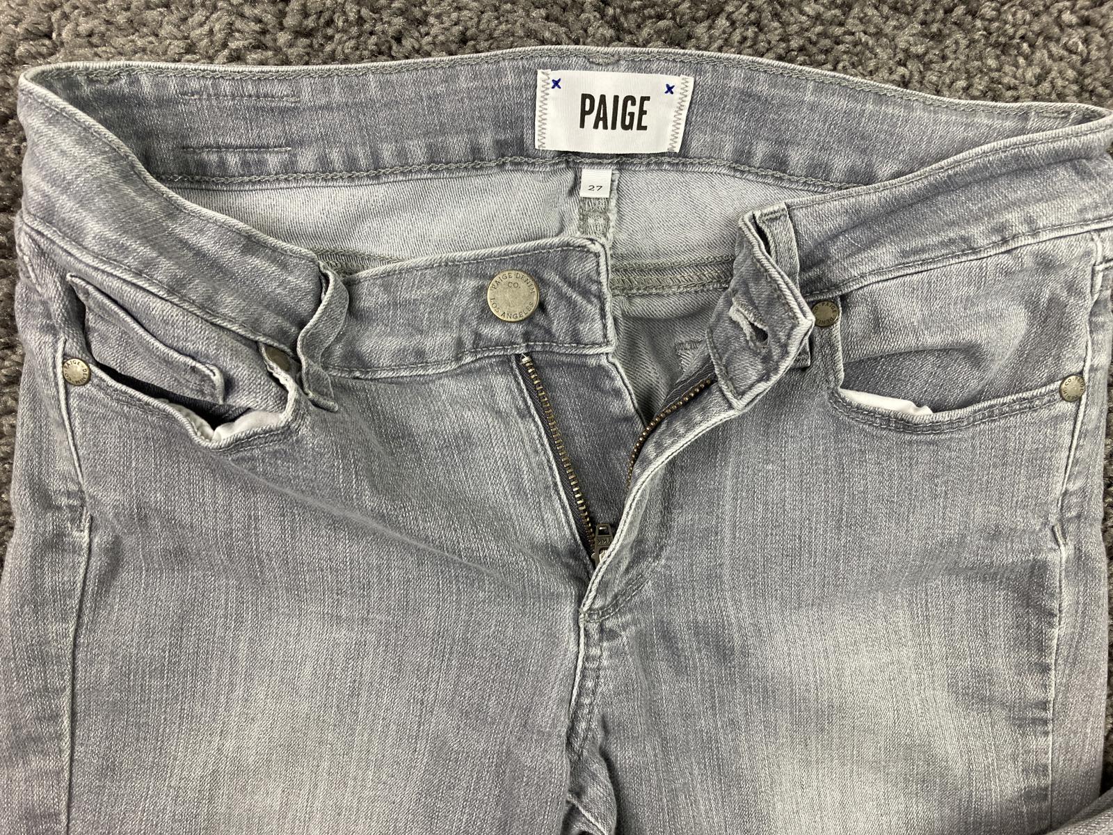 PAIGE Peg Skinny Jeans Women Size  27 Gray Stretch Denim