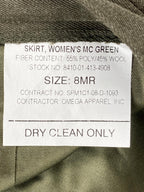 USMC Women's Service Skirt  Marine Corps Green Wool Blend Uniform 8MR NWT