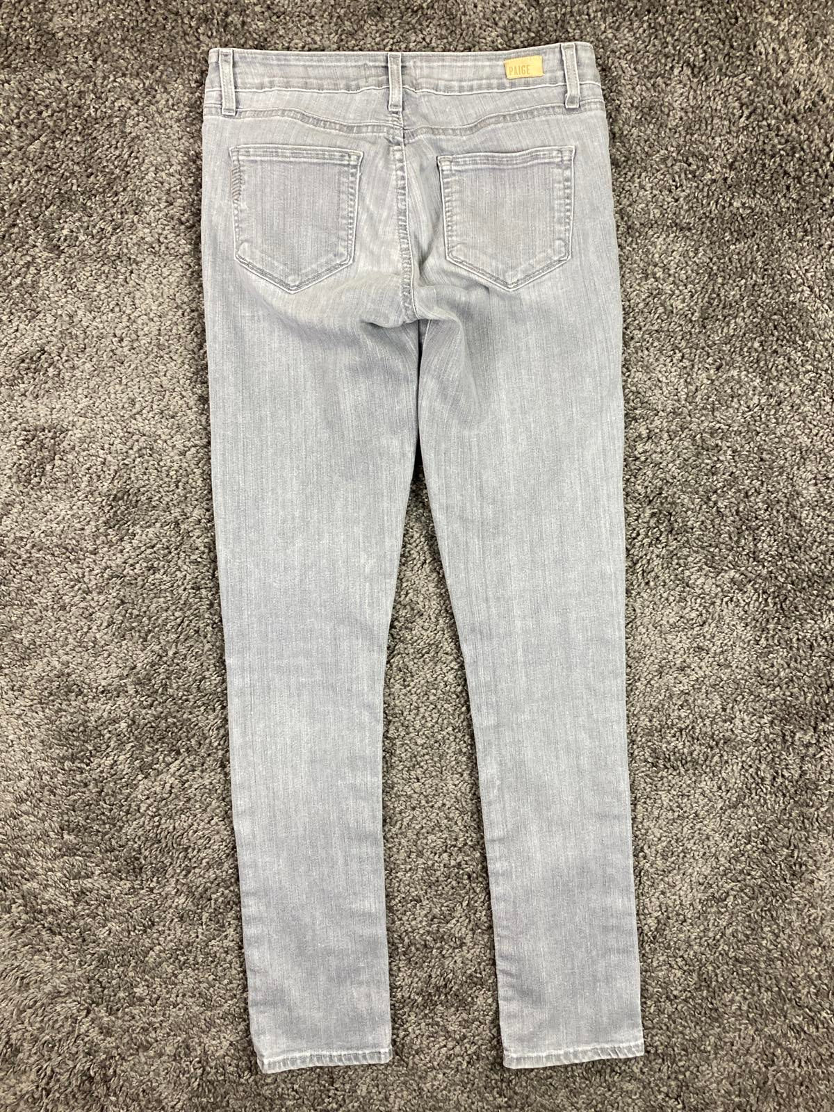 PAIGE Peg Skinny Jeans Women Size  27 Gray Stretch Denim