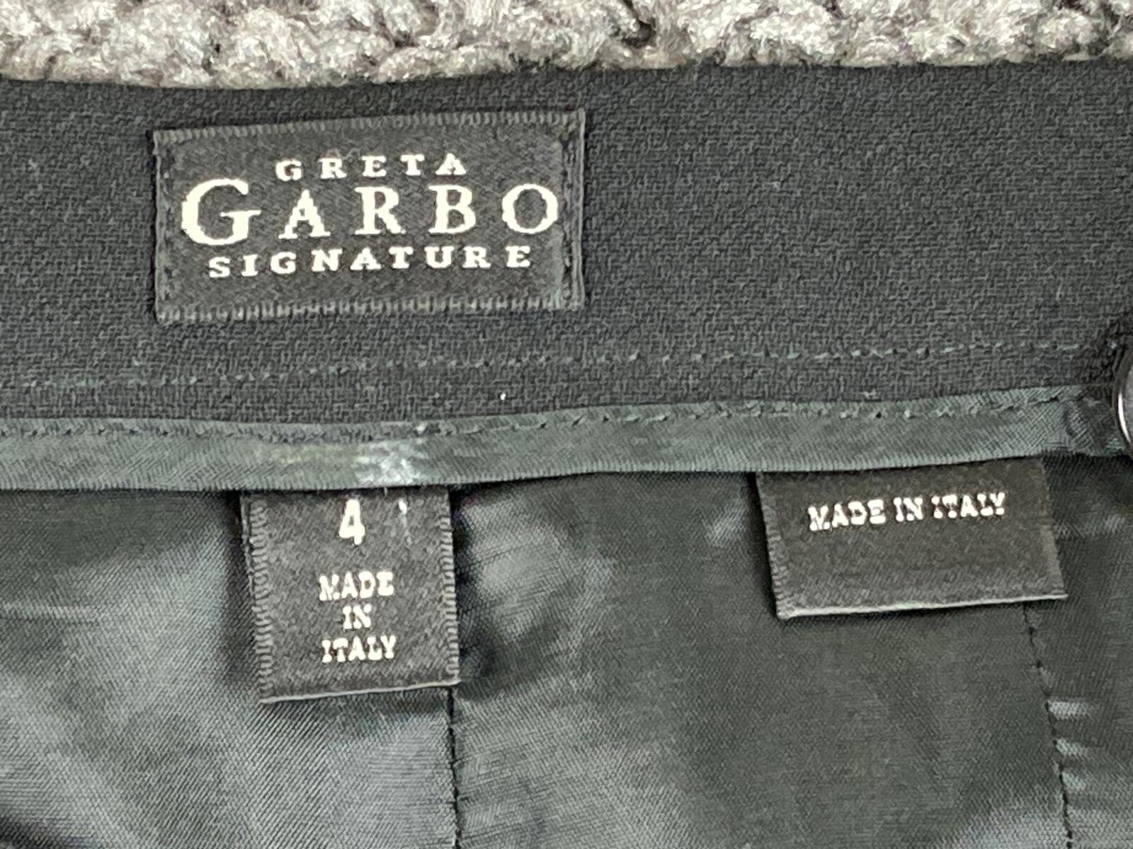 Greta Garbo Signature Skirt Women's Black Wool Blend Made Italy Sz 4
