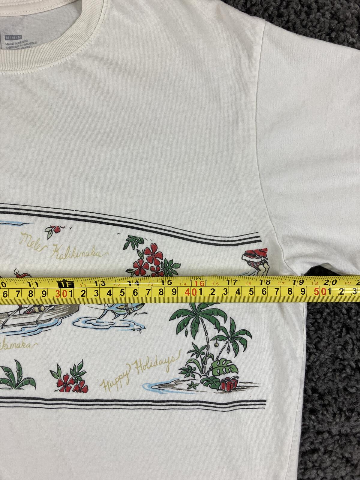 Quiksilver Waterman T Shirt Mens White Mele Kalikimaka Surfing Santa 2013 Sz M