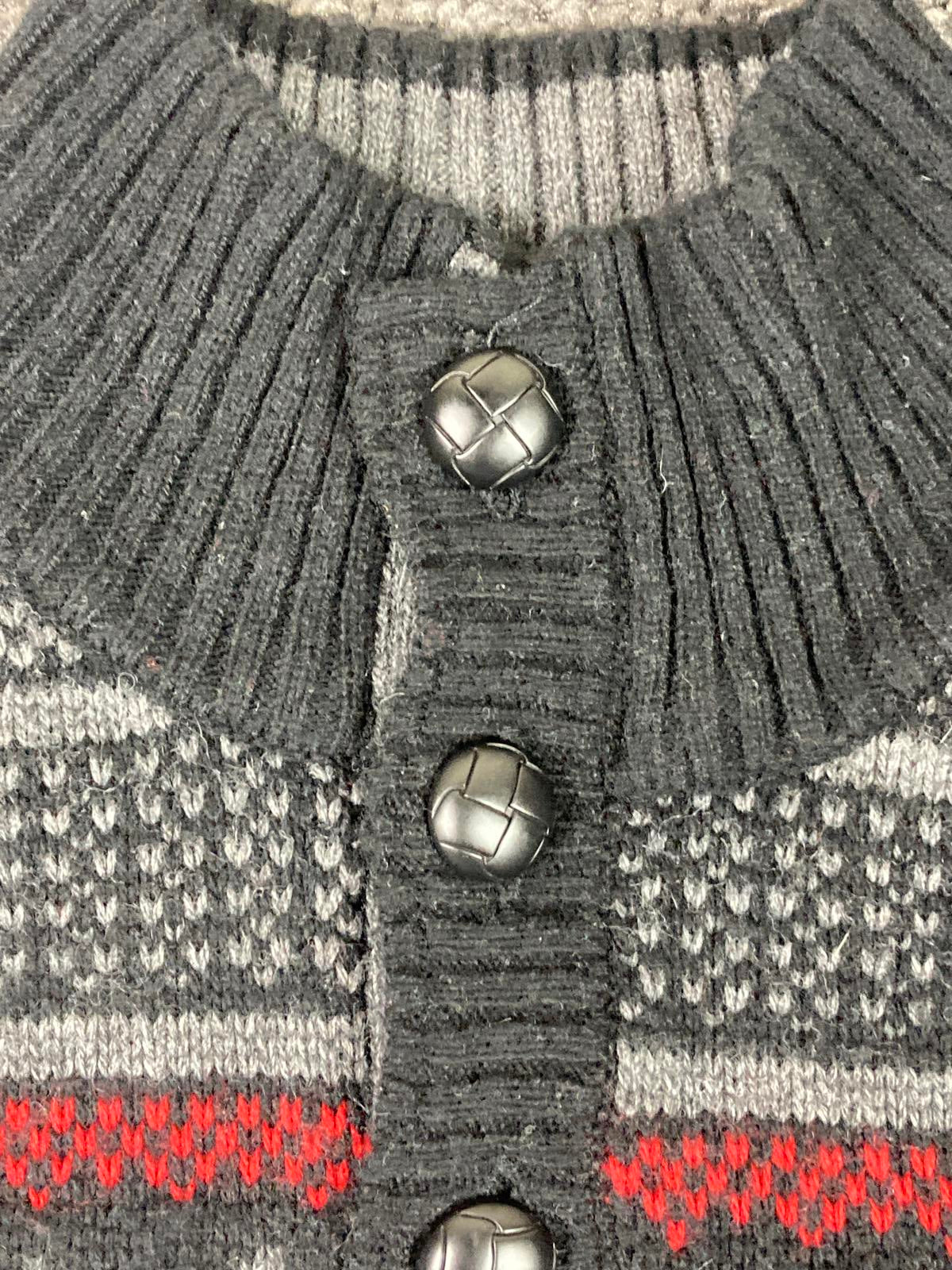 Club Room Men’s Nordic Fair Isle Chunky Knit Sweater Gray Wool Blend Size Large
