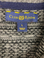 Club Room Men’s Nordic Fair Isle Chunky Knit Sweater Gray Wool Blend Size Large