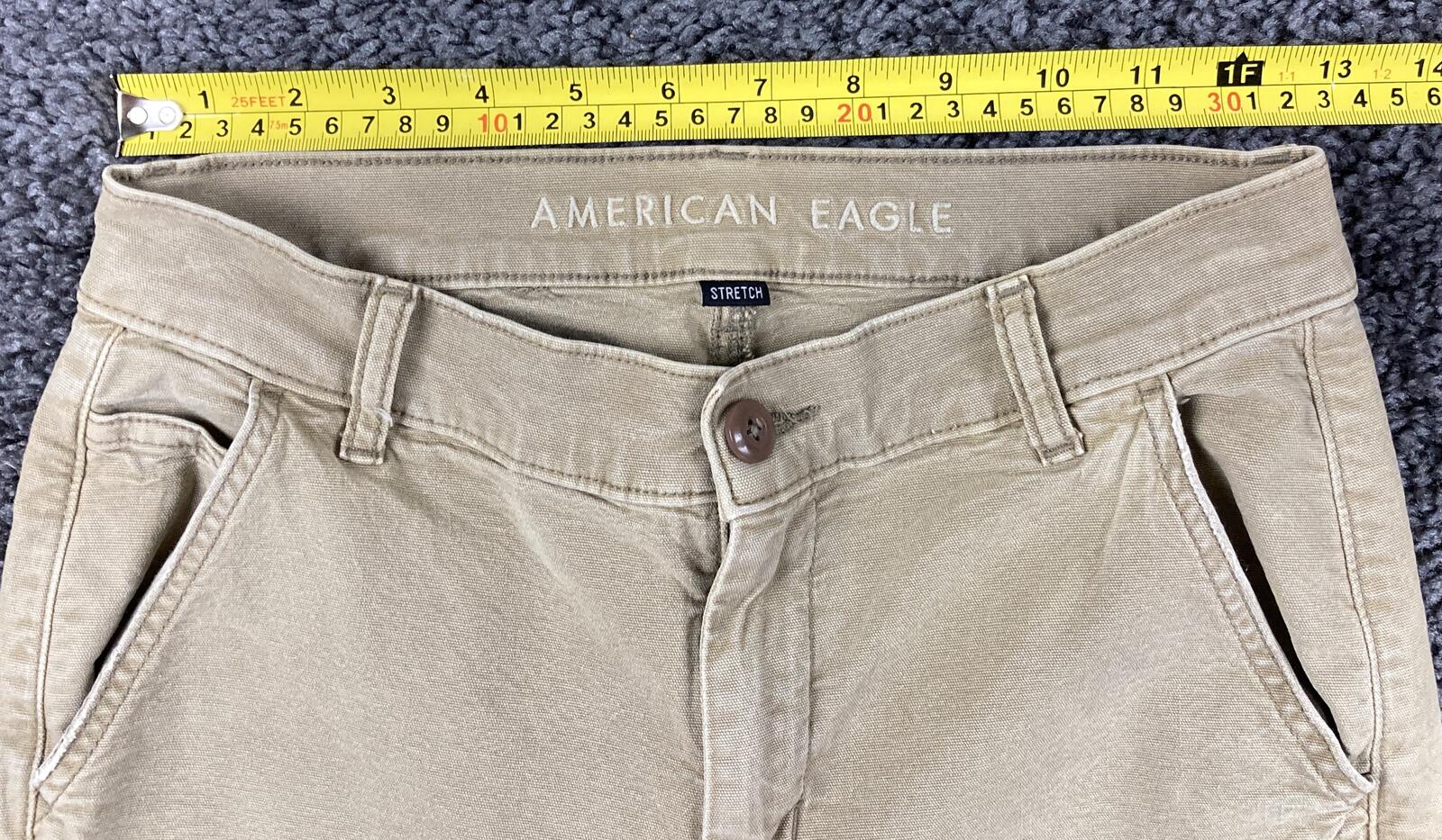 American Eagle Carpenter Pants Women's Khaki High Rise Straight Sz 2