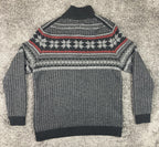 Club Room Men’s Nordic Fair Isle Chunky Knit Sweater Gray Wool Blend Size Large