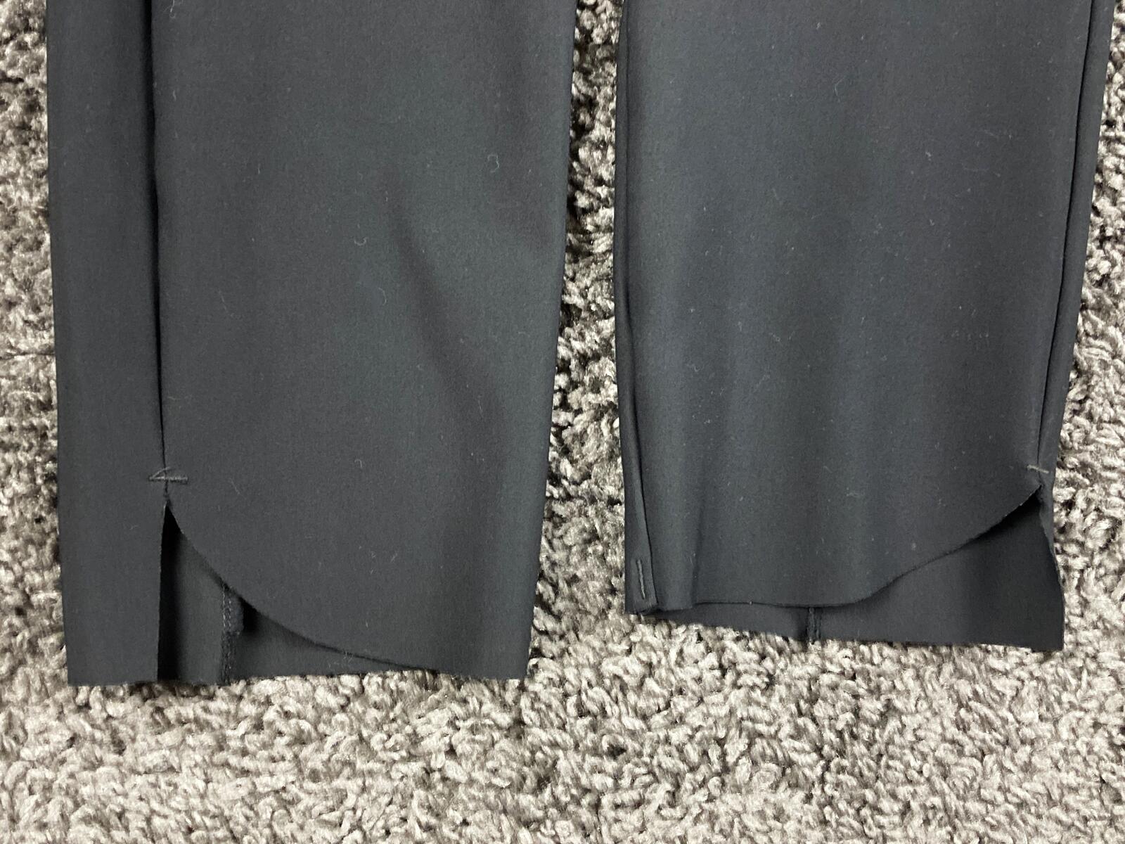 Athleta Metro Straight Capri Pants Womens Black High Rise Zipper Pockets Sz S