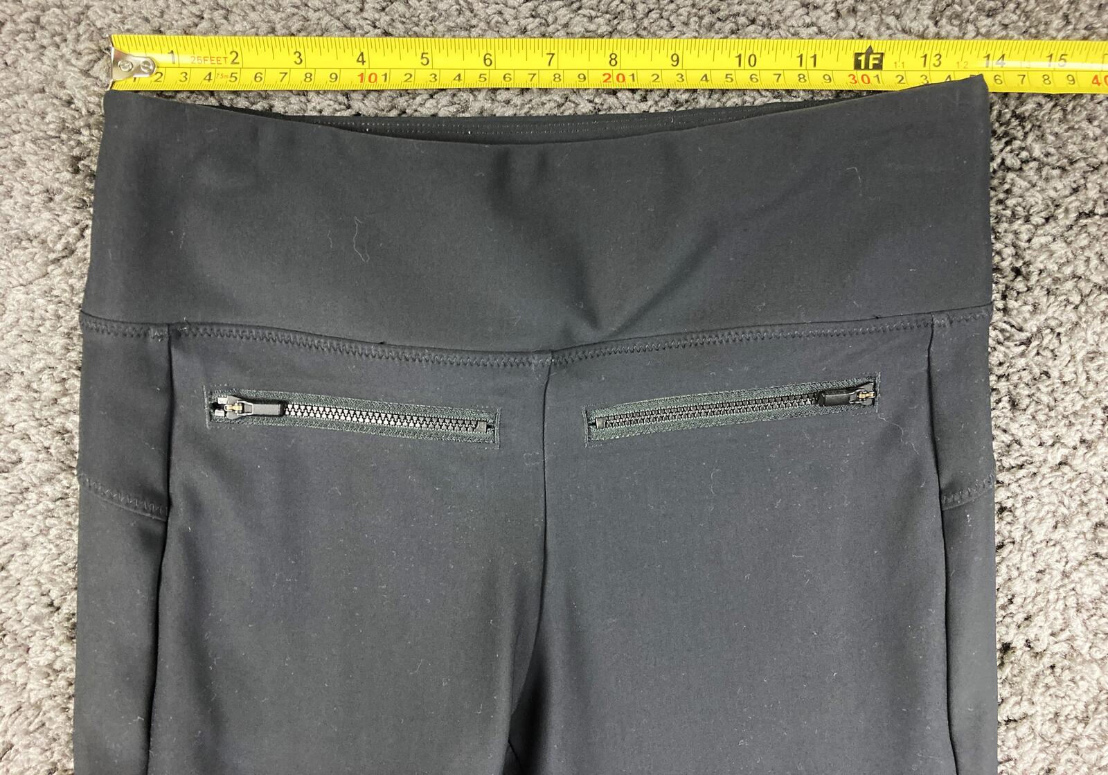 Athleta Metro Straight Capri Pants Womens Black High Rise Zipper Pockets Sz S