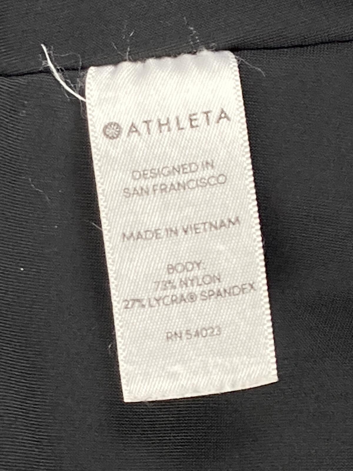 Athleta Metro Straight Capri Pants Womens Black High Rise Zipper Pockets Sz S