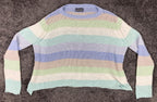 Wooden Ships Flower Market Crew Sweater Womens XL Pastel Cotton Acrylic Pullover