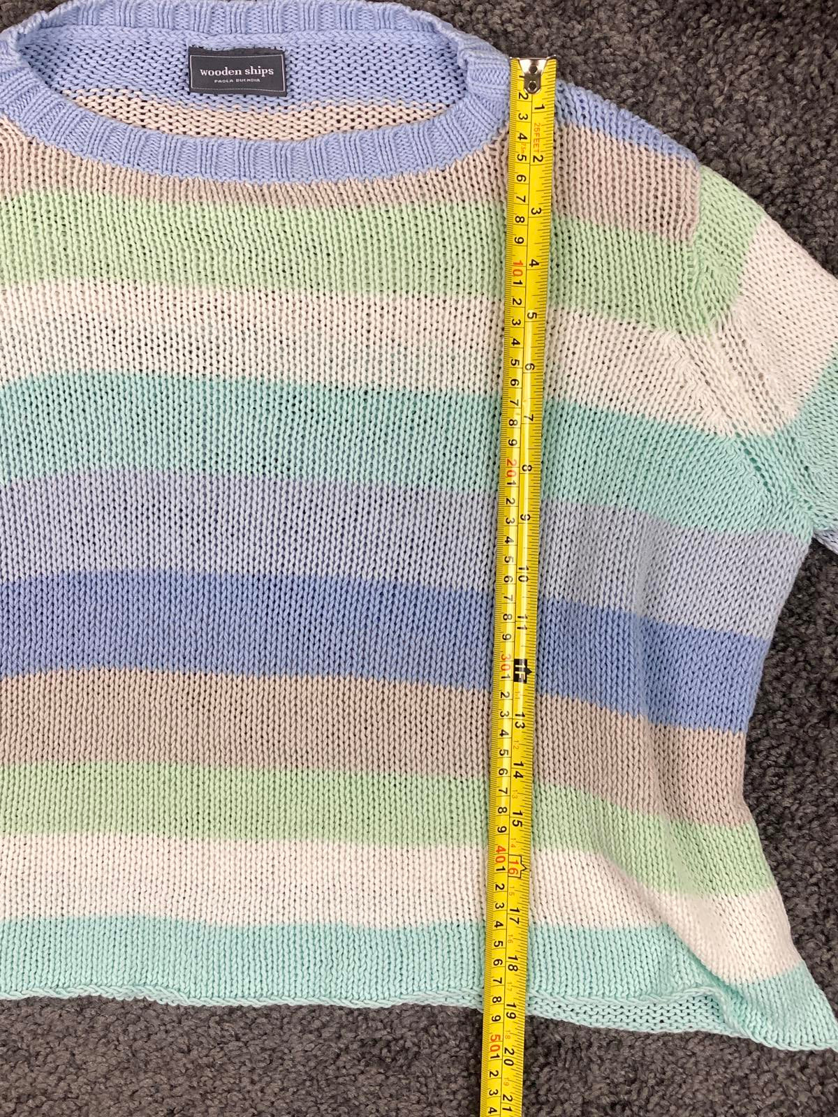 Wooden Ships Flower Market Crew Sweater Womens XL Pastel Cotton Acrylic Pullover