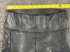 Fabletics PowerHold High Waisted Leggings Metallic Snakeskin Python Pockets Grey