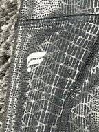 Fabletics PowerHold High Waisted Leggings Metallic Snakeskin Python Pockets Grey