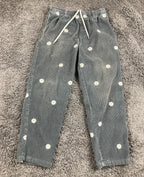 Urban Outfitters Dice Corduroy Pants Mens Grey Embroidered Trousers Sz Small