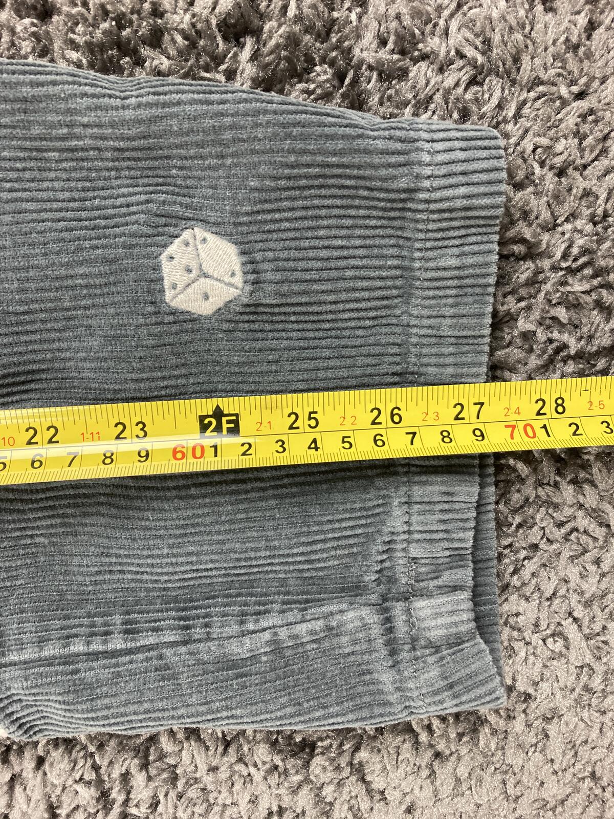 Urban Outfitters Dice Corduroy Pants Mens Grey Embroidered Trousers Sz Small