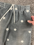 Urban Outfitters Dice Corduroy Pants Mens Grey Embroidered Trousers Sz Small
