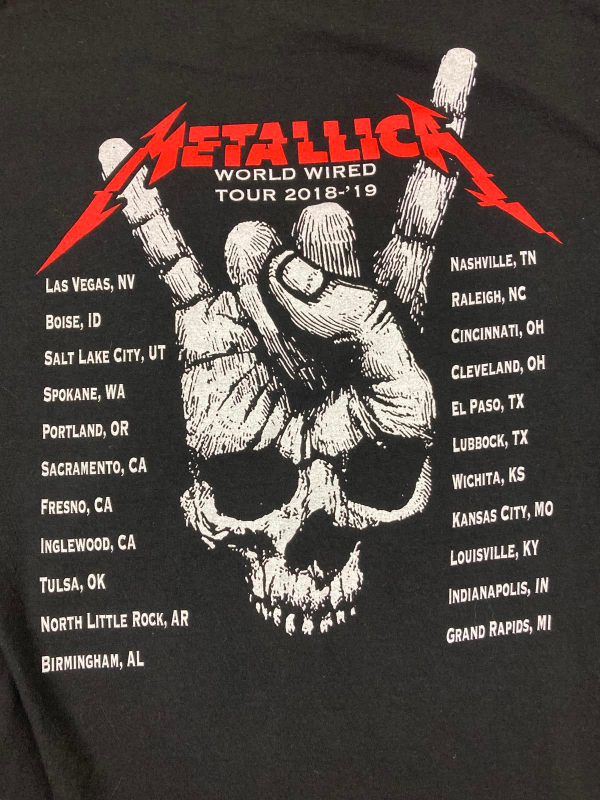 Metallica Hardwired To Self-Destruct World Wired Tour 2018-19 T-Shirt Mens Sz M