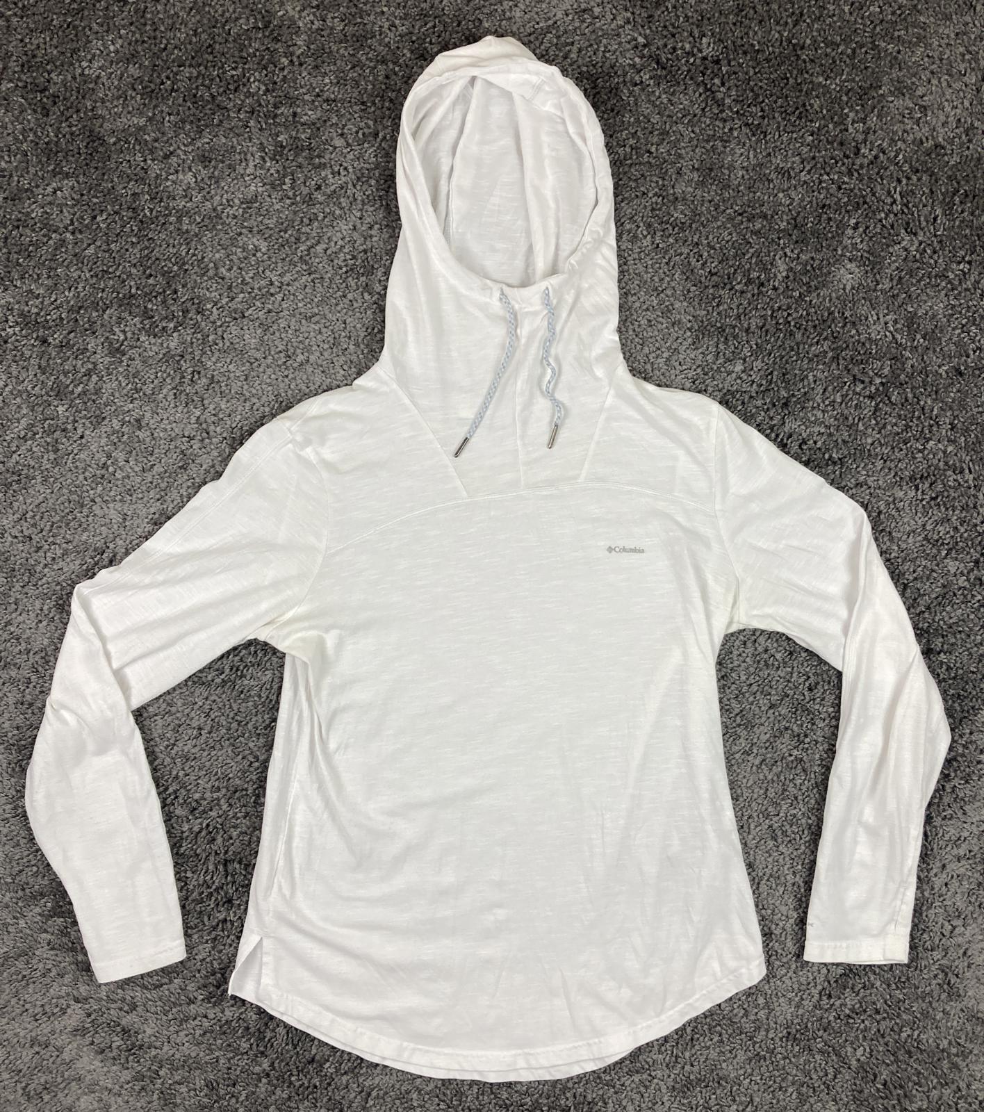 Columbia Omni Wick Lightweight Hooded Pullover Woman's Size Large White