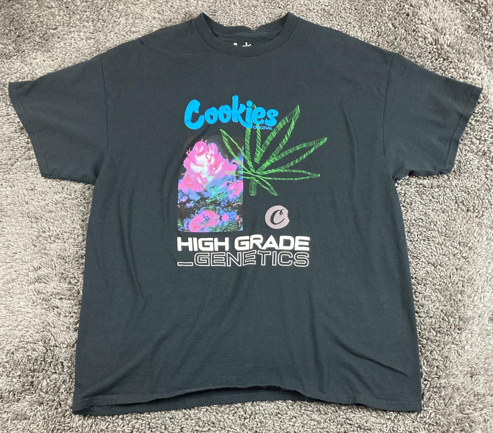 Cookies SF High Grade Genetics T-Shirt Mens Black Graphic Tee Streetwear Sz XL