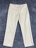 Faconnable Women's Chino Pants Beige Stretch Cotton Straight Leg Size 6
